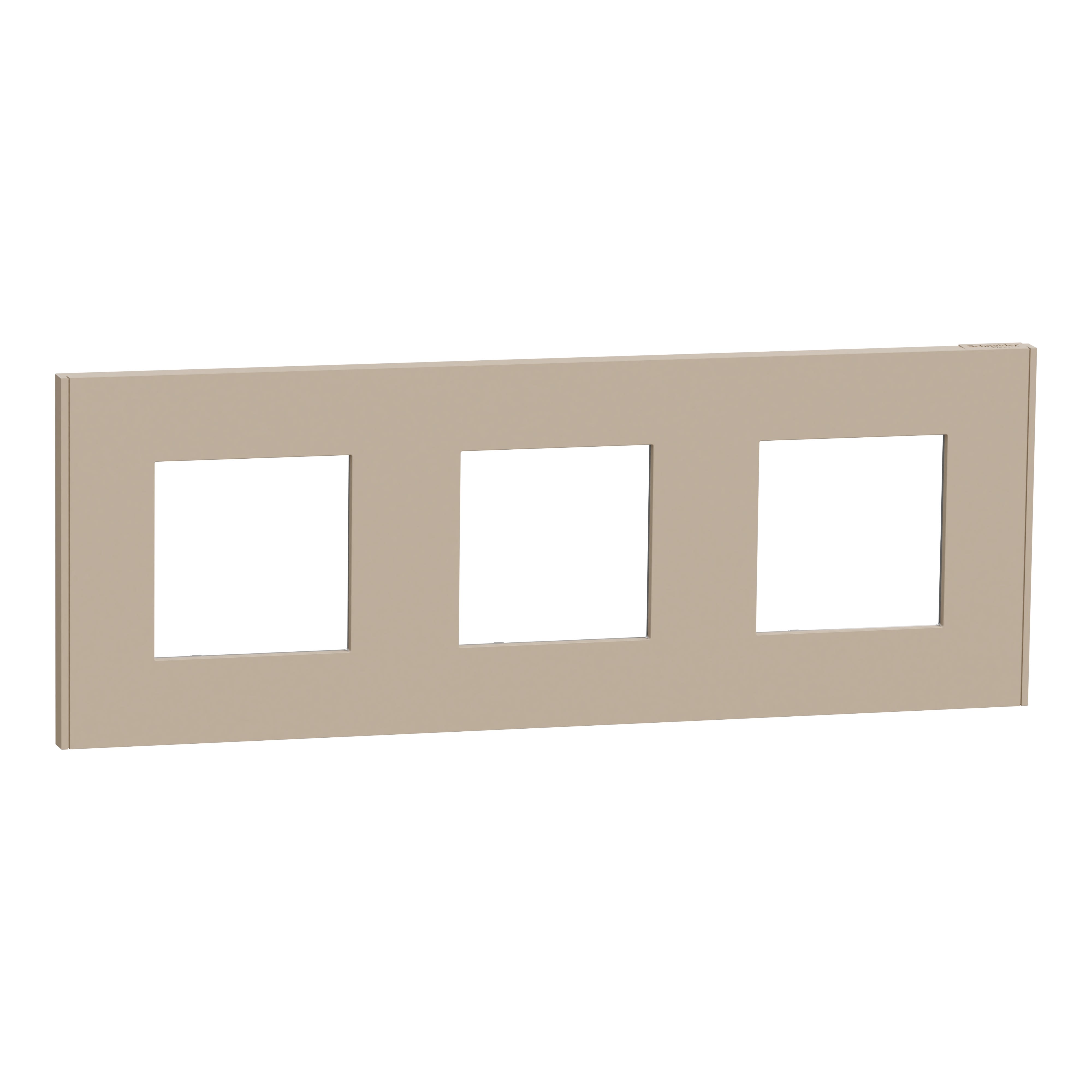 Schneider Electric - Unica Déco Essentielle - Plaque de finition - Taupe - 3 postes horiz vert