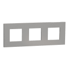 Schneider Electric - Unica Deco Essentielle - Plaque de finition - Aluminium - 3 postes horiz vert