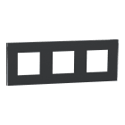 Schneider Electric - Unica Déco Subtile - Plaque de finition - Anthra liseré argent - 3P horiz vert