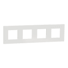 Schneider Electric - Unica Déco Essentielle - Plaque de finition - Blanc - 4 postes horiz vert