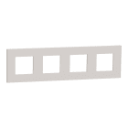 Schneider Electric - Unica Déco Essentielle - Plaque de finition - Gris pierre - 4 postes horiz vert