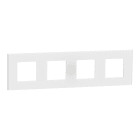 Schneider Electric - Unica Déco Signature - Plaque de finition - Blanc neige - 4P horiz vert