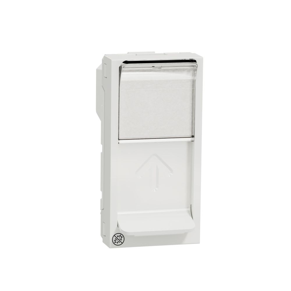 Schneider Electric - Unica - prise pour 1 RJ45 Keystone/Systimax - 1 mod - Blanc antibact - méca seul