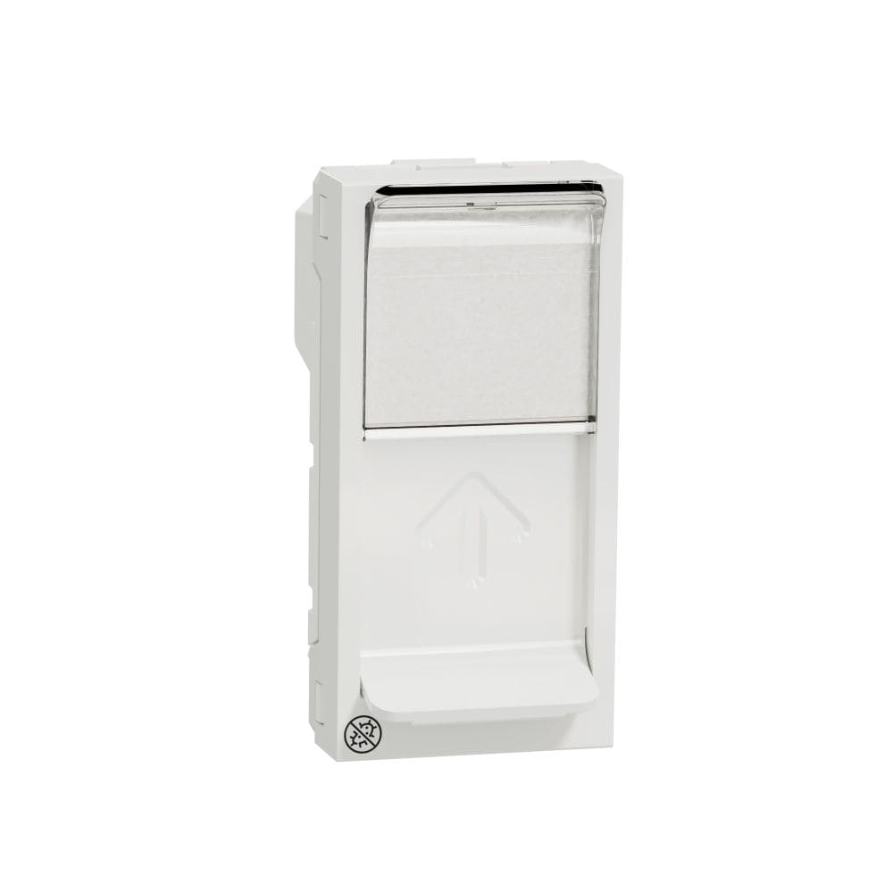 Schneider Electric - Unica - prise pour 1 RJ45 Keystone/Systimax - 1 mod - Blanc antibact - méca seul