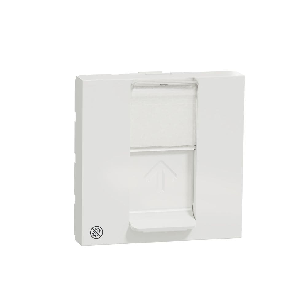 Schneider Electric - Unica - prise pour 1 RJ45 Keystone/Systimax - 2 mod - Blanc antibact - méca seul