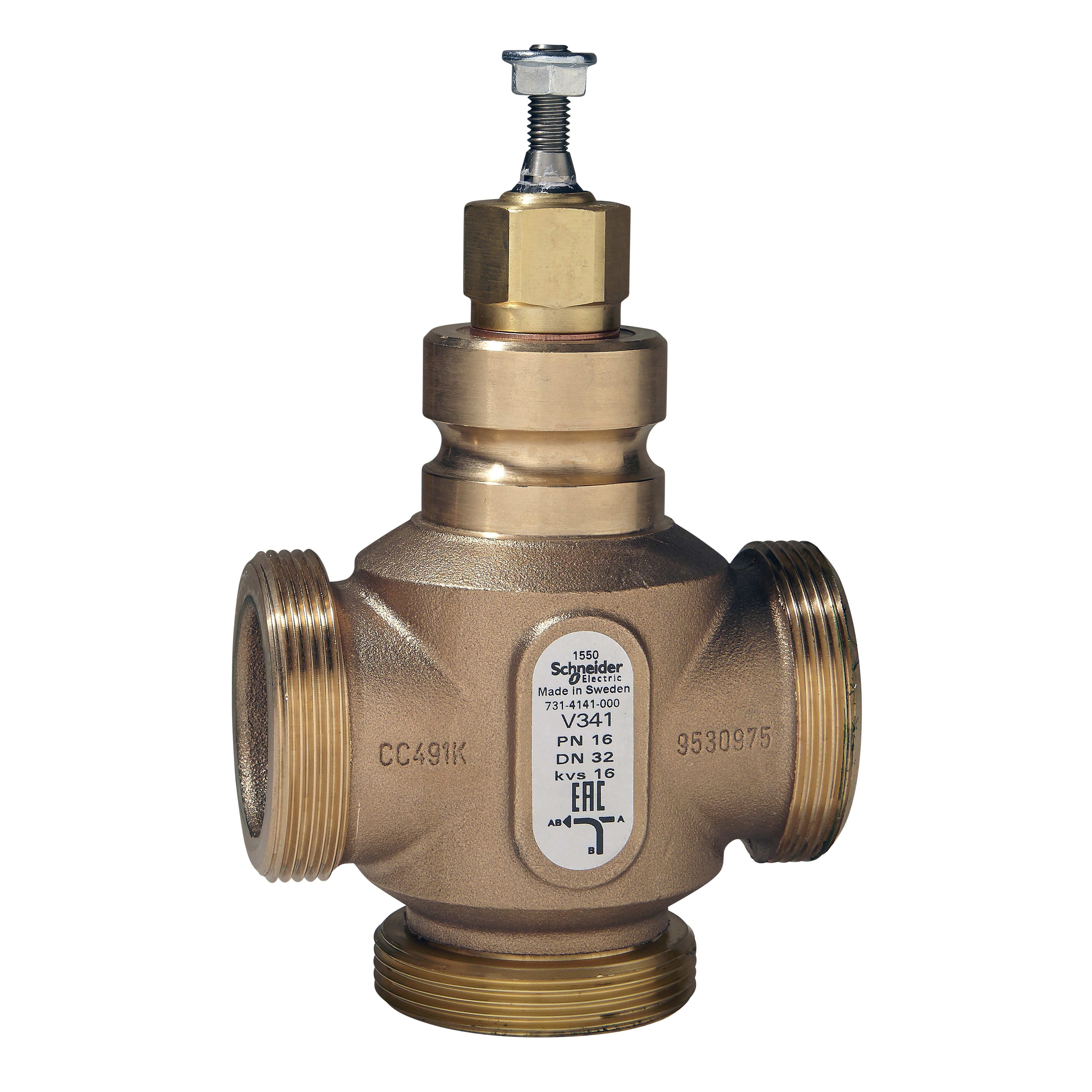 Schneider Electric - Vanne 3 voies bronze filetée PN16 DN32 Kv16