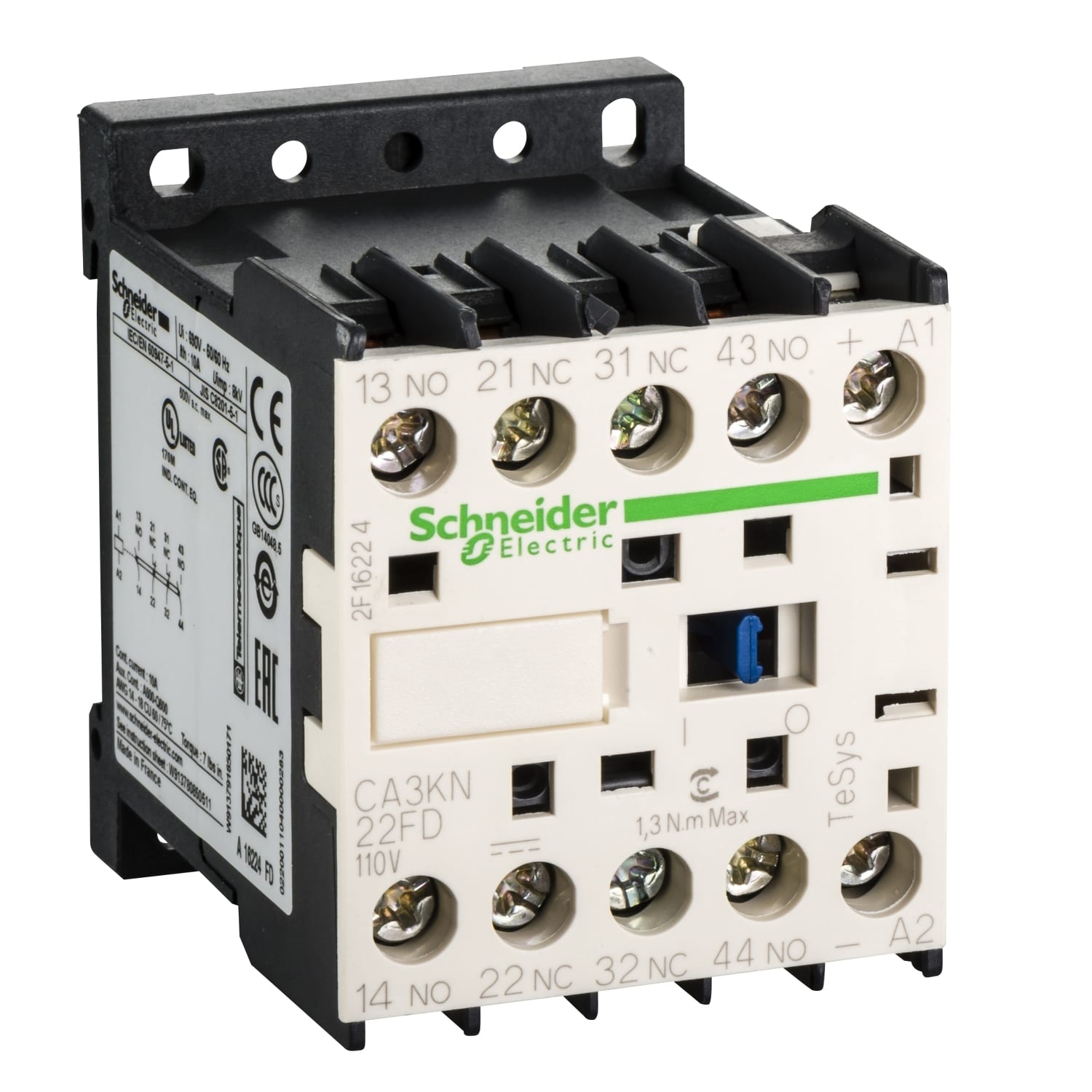 Schneider Electric - TeSys CA3K - contacteur - 2F+2O - instantane - 10A - 110Vcc