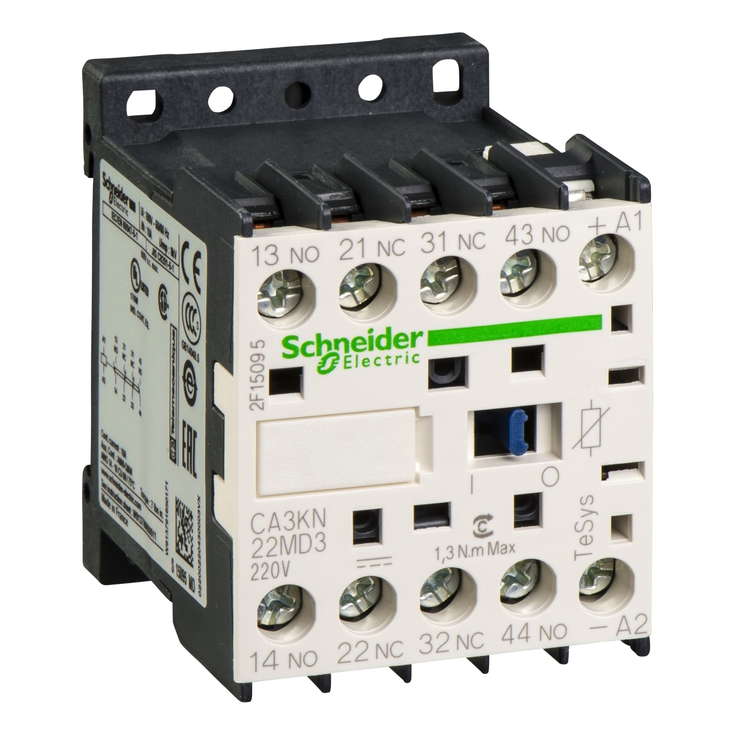 Schneider Electric - TeSys CA3K - contacteur - 2F+2O - instantané - 10A - 220Vcc