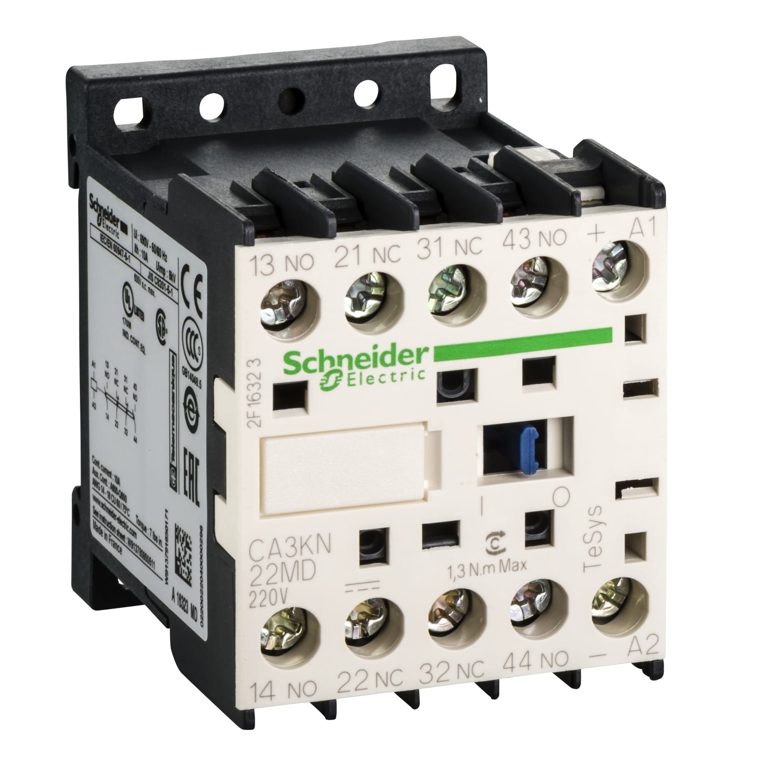 Schneider Electric - TeSys CA3K - contacteur - 2F+2O - instantane - 10A - 220Vcc