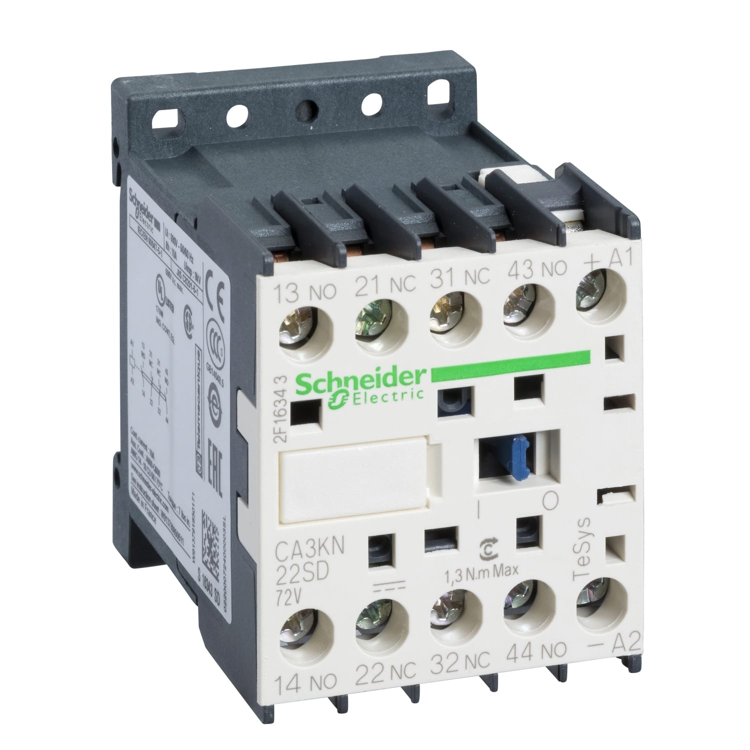 Schneider Electric - TeSys CA3K - contacteur - 2F+2O - instantane - 10A - 72Vcc