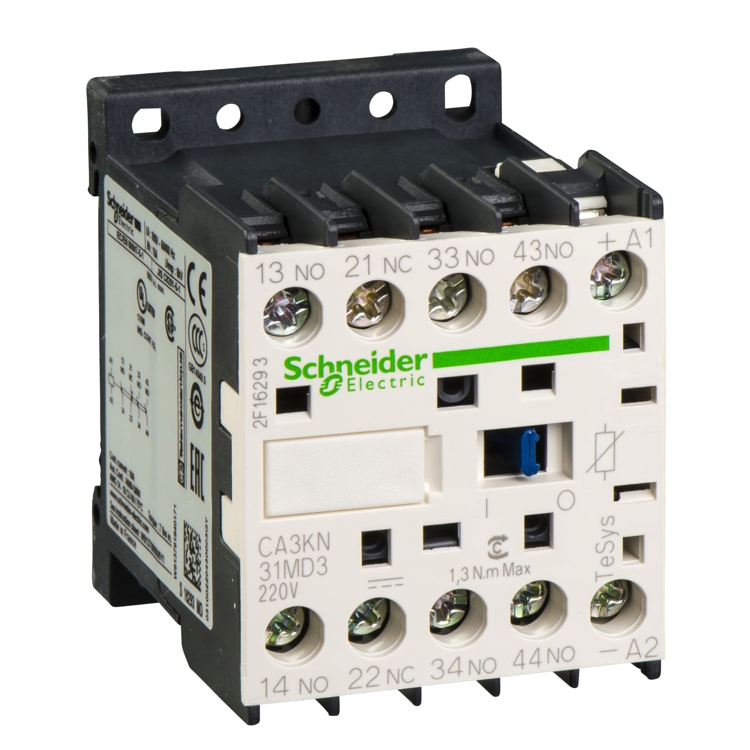 Schneider Electric - TeSys CA3K - contacteur - 4F+0O - instantané - 10A - 220Vcc