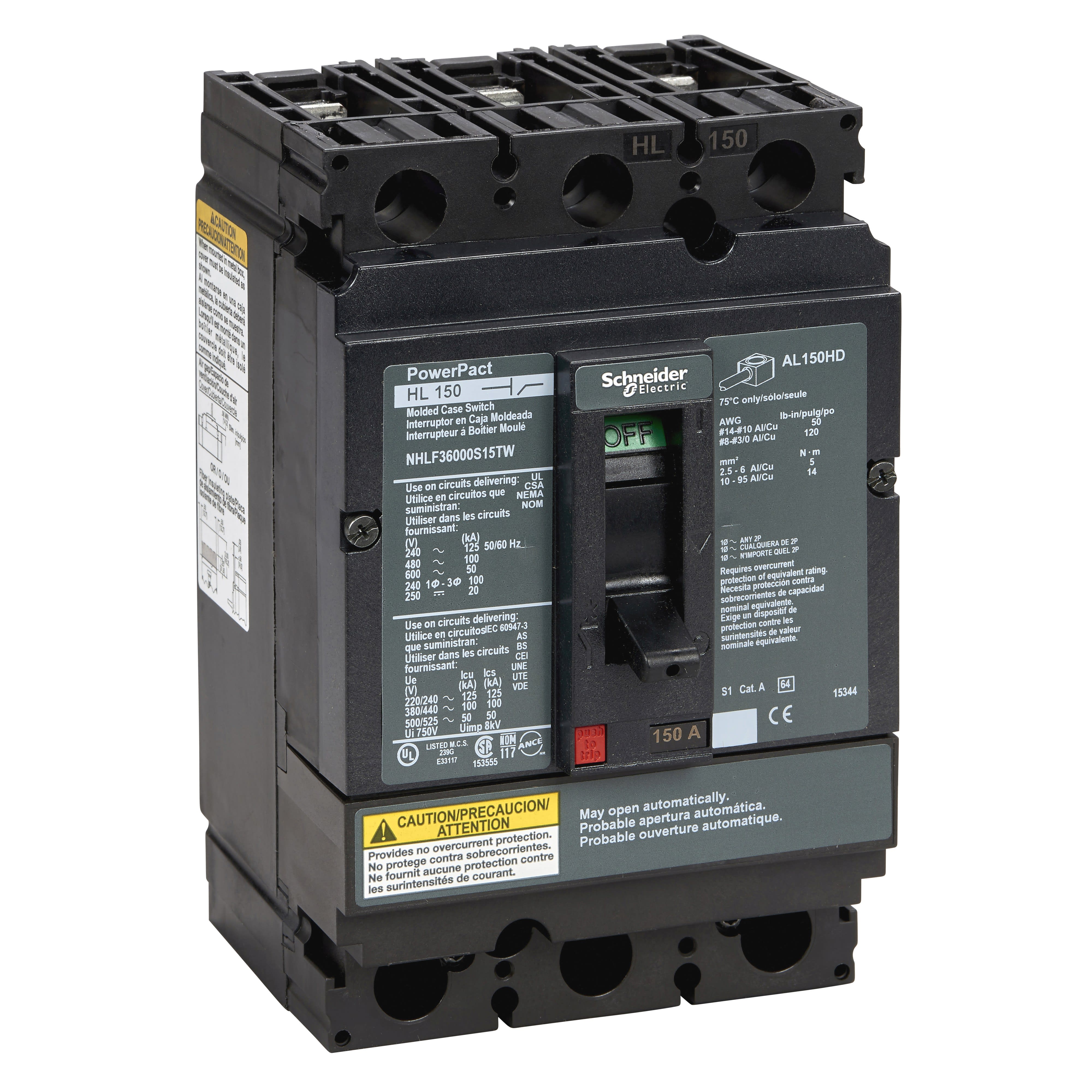 Schneider Electric - PowerPact - interrupteursectionneur - sans bornes - 150A - 3P