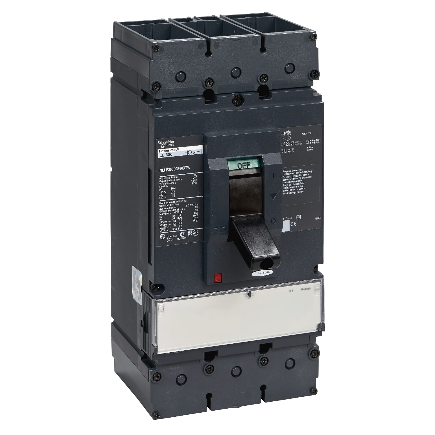 Schneider Electric - PowerPact - interrupteursectionneur - sans bornes - 600A - 3P