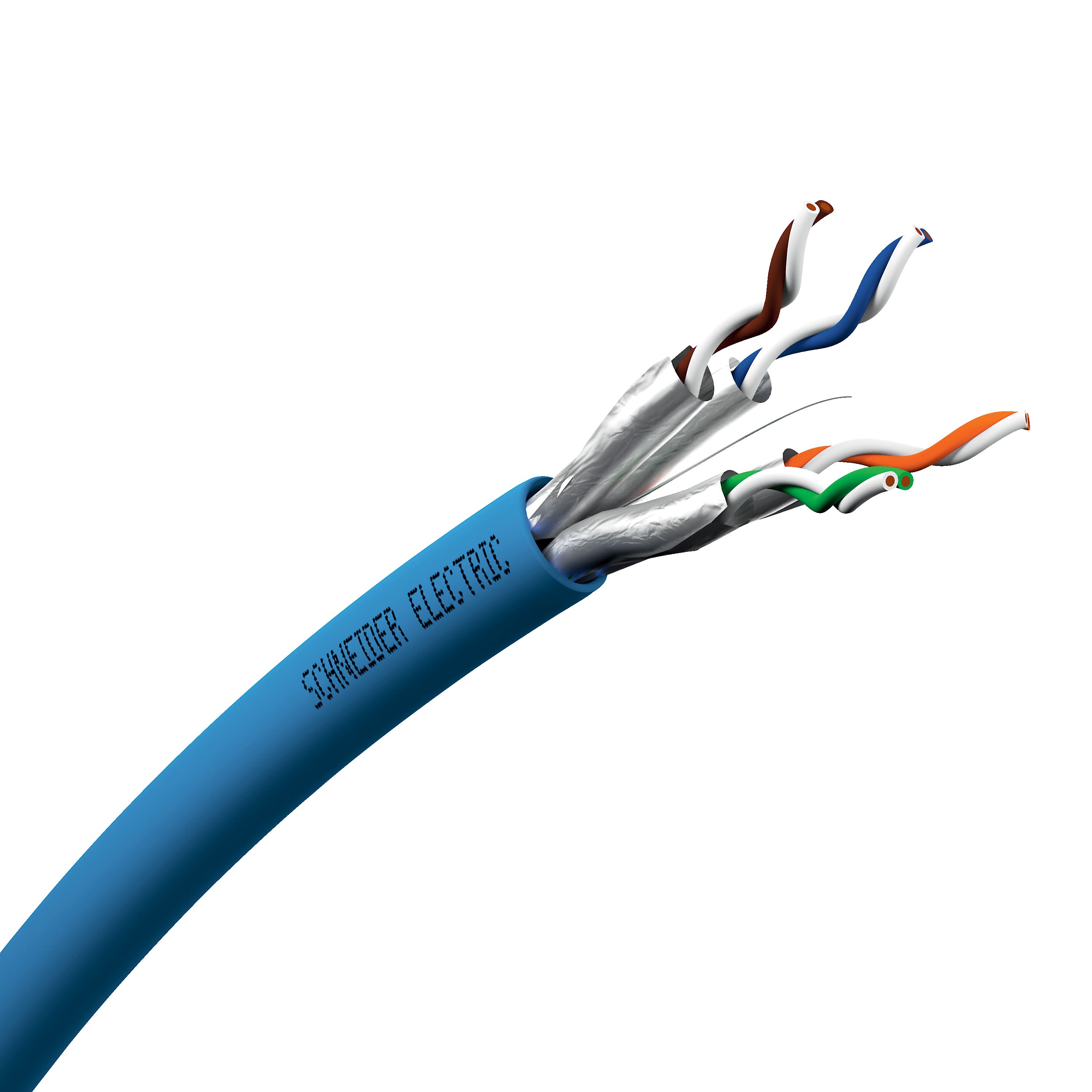 Schneider Electric - Actassi - câble CL-MNC - Cat6 U/FTP D - 4paires 300Mhz bleu - au mètre linéaire