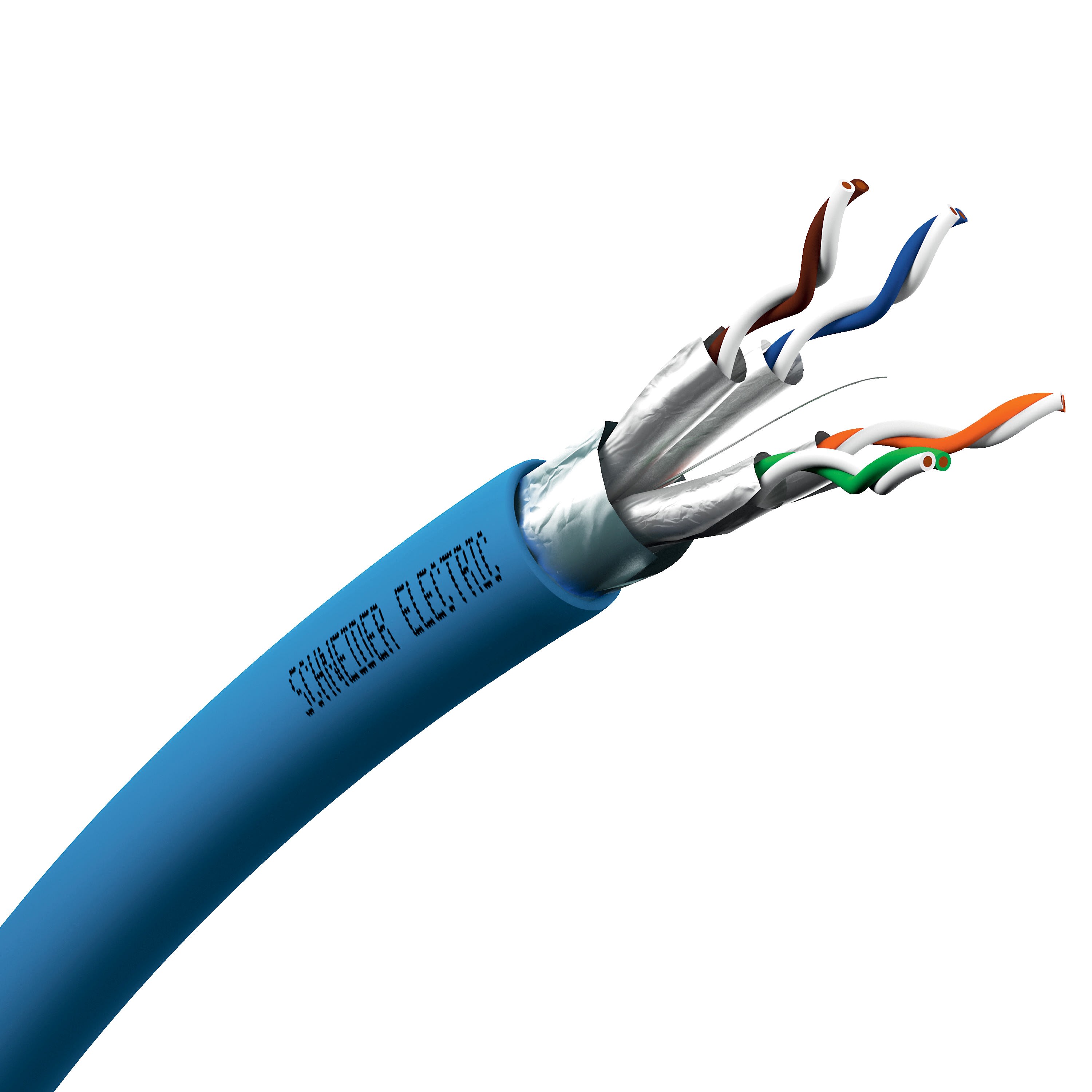 Schneider Electric - Actassi - câble CL-MNC - Cat6A F/FTP C - 2x4paires - bleu - au mètre linéaire