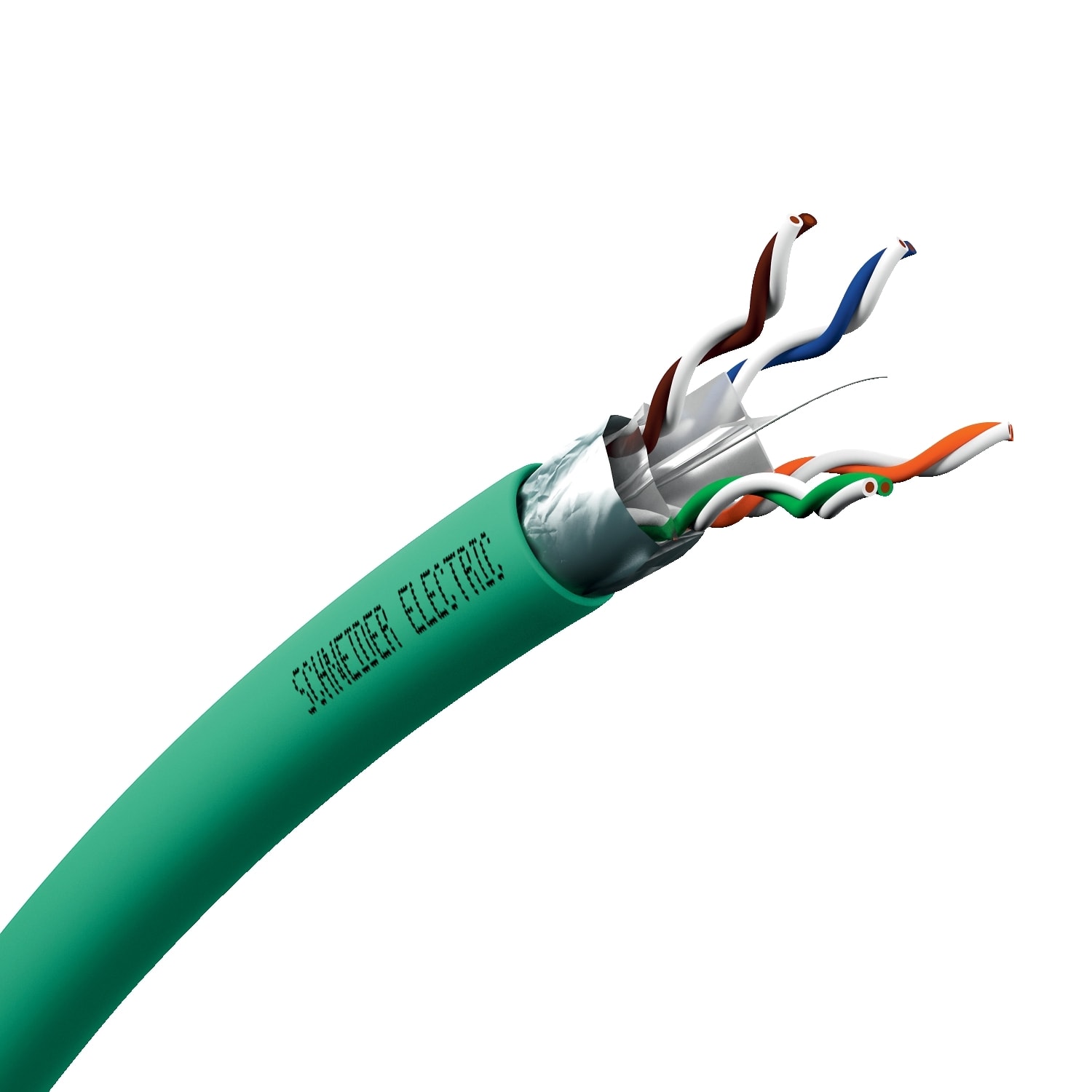 Schneider Electric - Actassi - cable CL-C - Cat6A F-UTP D - 4paires 500Mhz - vert - au metre lineaire