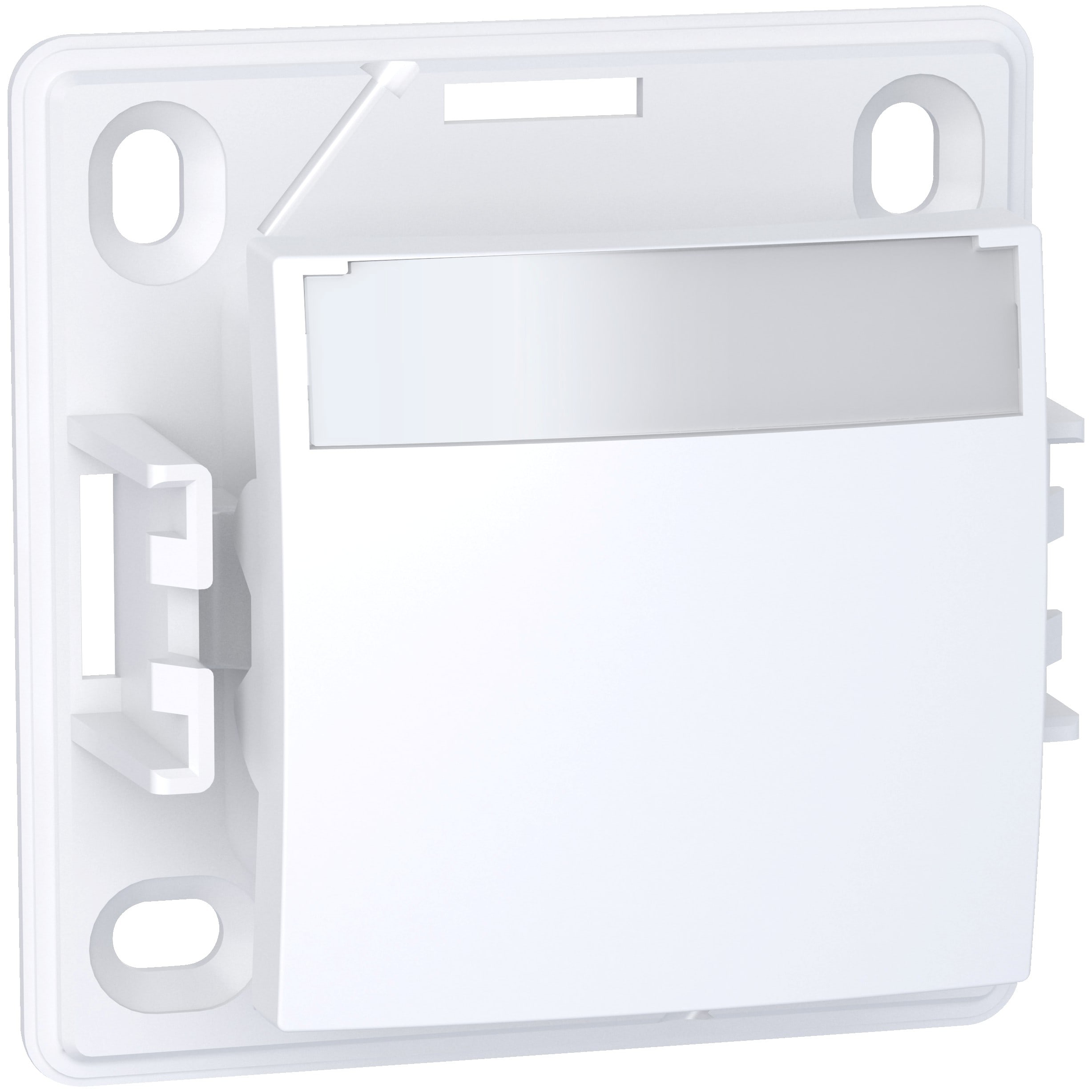 Schneider Electric - Alréa, Poussoir a fermeture porte-etiquette sans lampe, blanc polaire