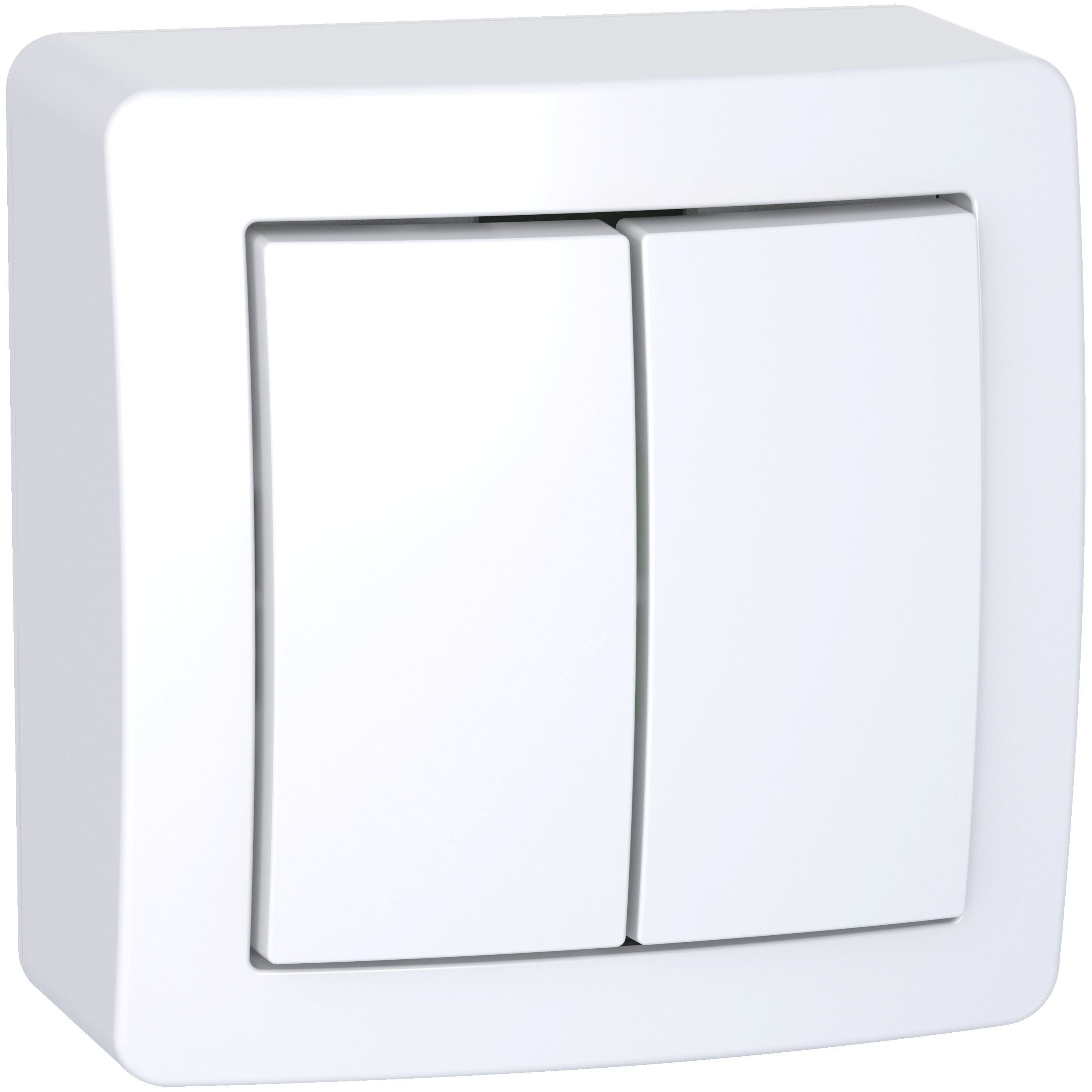 Schneider Electric - Alréa, Double va-et-vient avec cadre saillie, blanc polaire