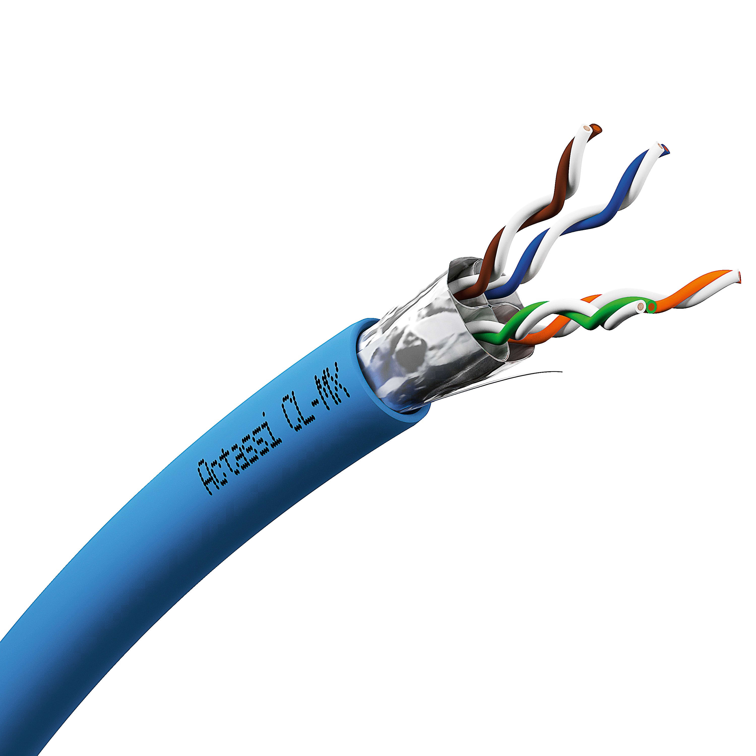 Schneider Electric - Actassi - câble CL-MX - Cat6A F/FTP D - 4paires 550Mhz bleu - au mètre linéaire