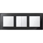 Schneider Electric - Merten M-Plan - plaque de finition - 3 postes - verre noir