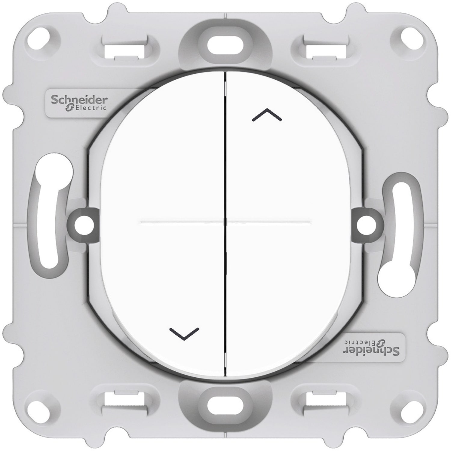 Schneider Electric - Ovalis - interrupteur 2 boutons pour volet roulant - fix. par vis Blanc
