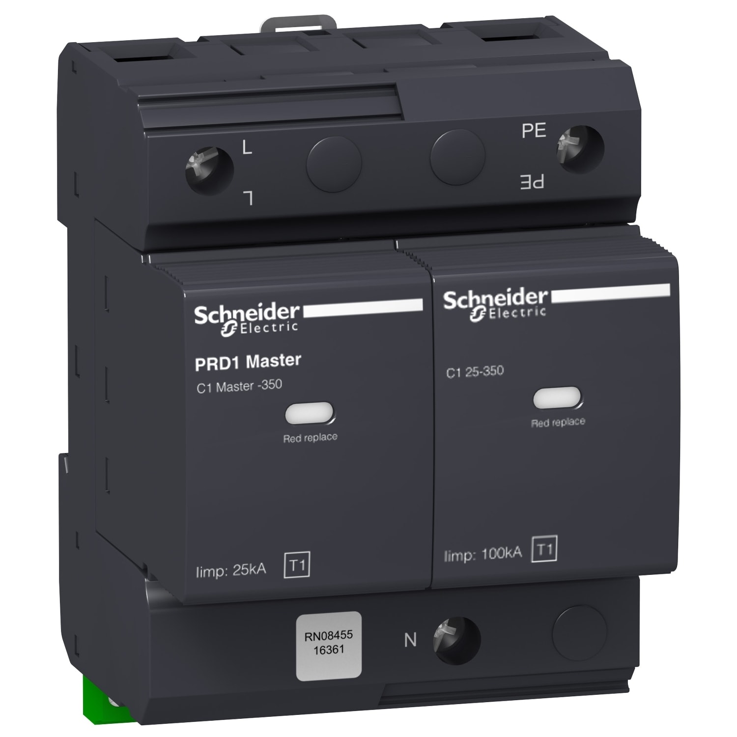 Schneider Electric - Acti9 - Parafoudre PRD1 - 1P+N - Master Débro - 350V - report de signalisation