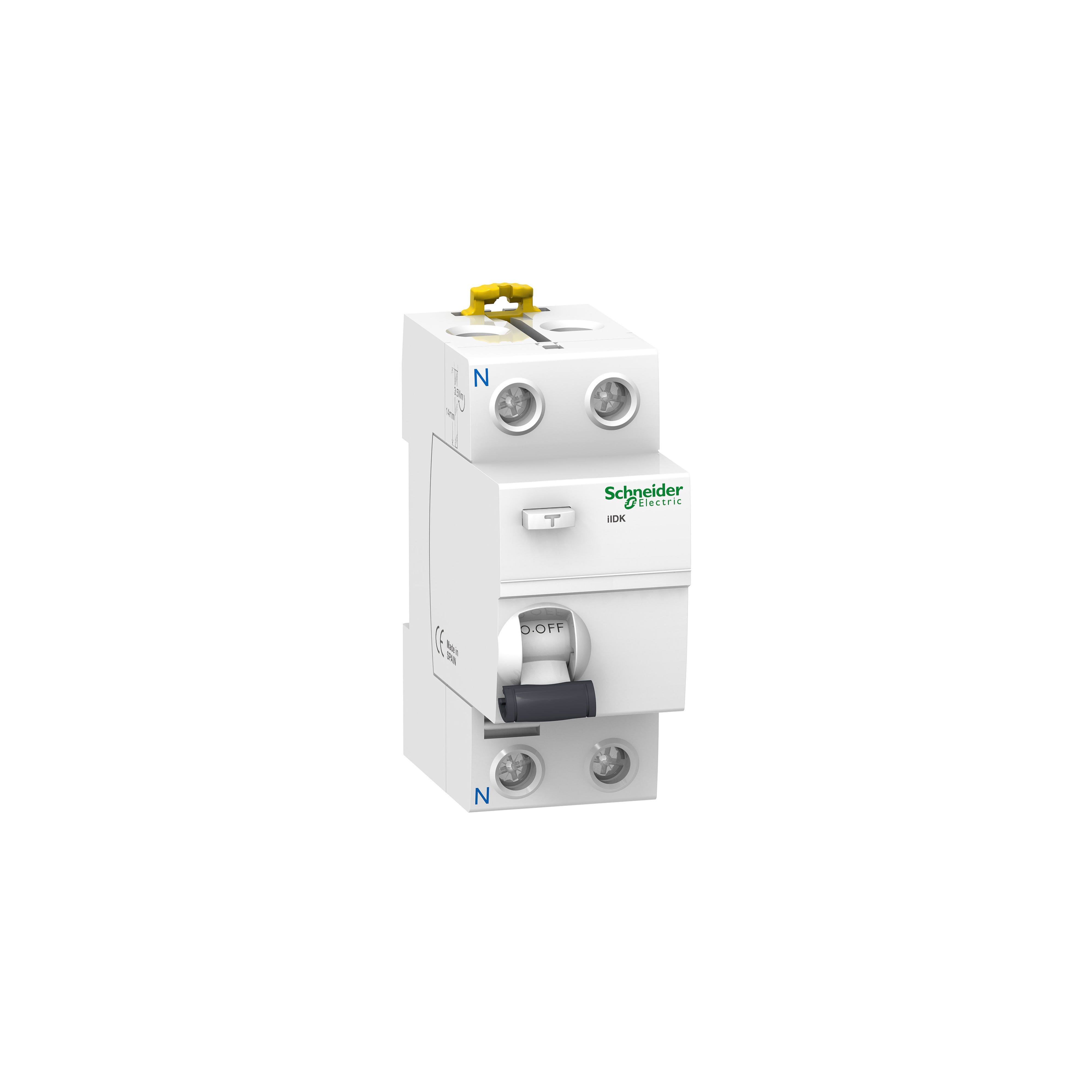 Schneider Electric - Acti9 iIDK - Interrupteur diff - 2P - 25A - 500A/4,5kA - 30mA - Type AC