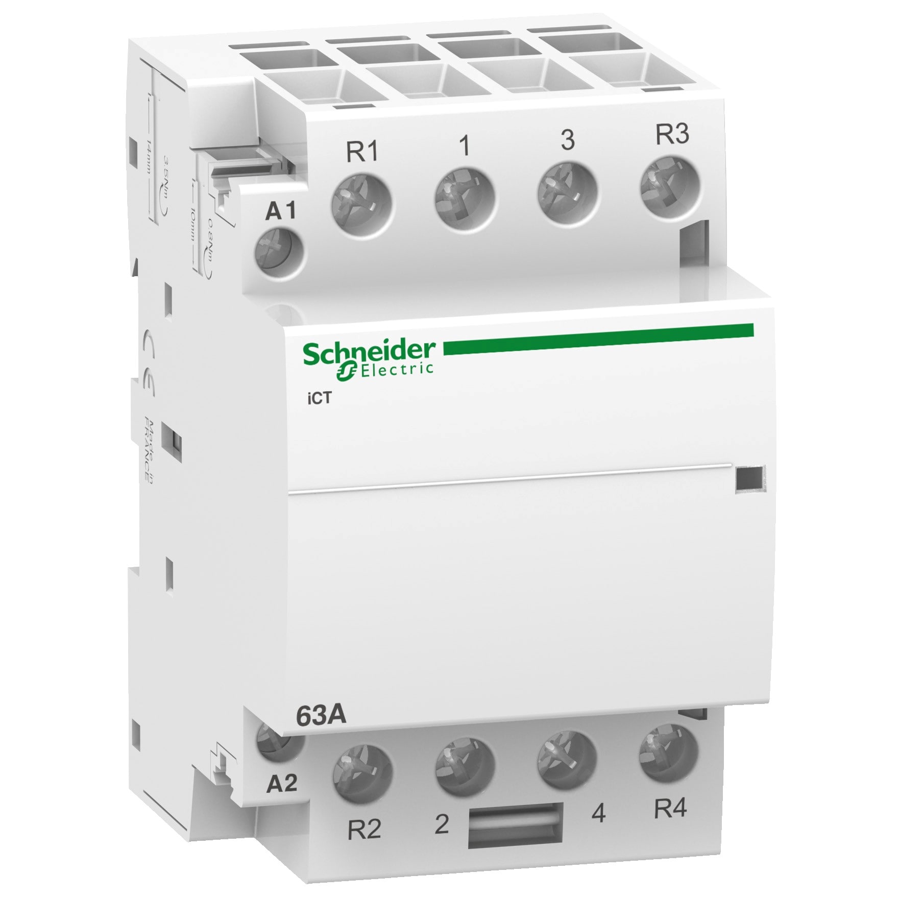 Schneider Electric - Acti9 iCT - Contacteur auxiliarisable - 4P - 63A - 2NO+2NF - 220/240Vca - 50Hz