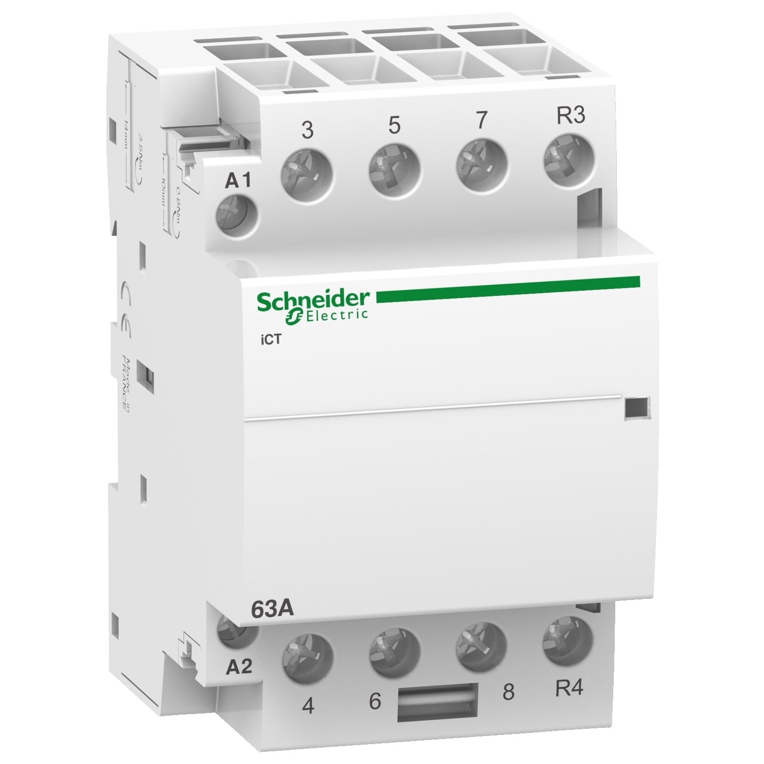 Schneider Electric - Acti9 iCT - Contacteur auxiliarisable - 4P - 63A - 3NO+1NF - 220/240Vca - 50Hz