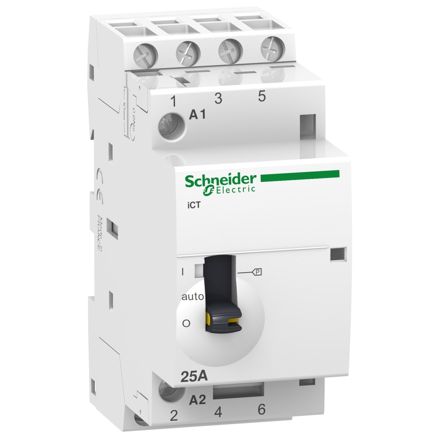 Schneider Electric - Acti9 iCT - Contacteur a commande manuelle - 4P - 25A - 4NO - 24Vca - 50Hz