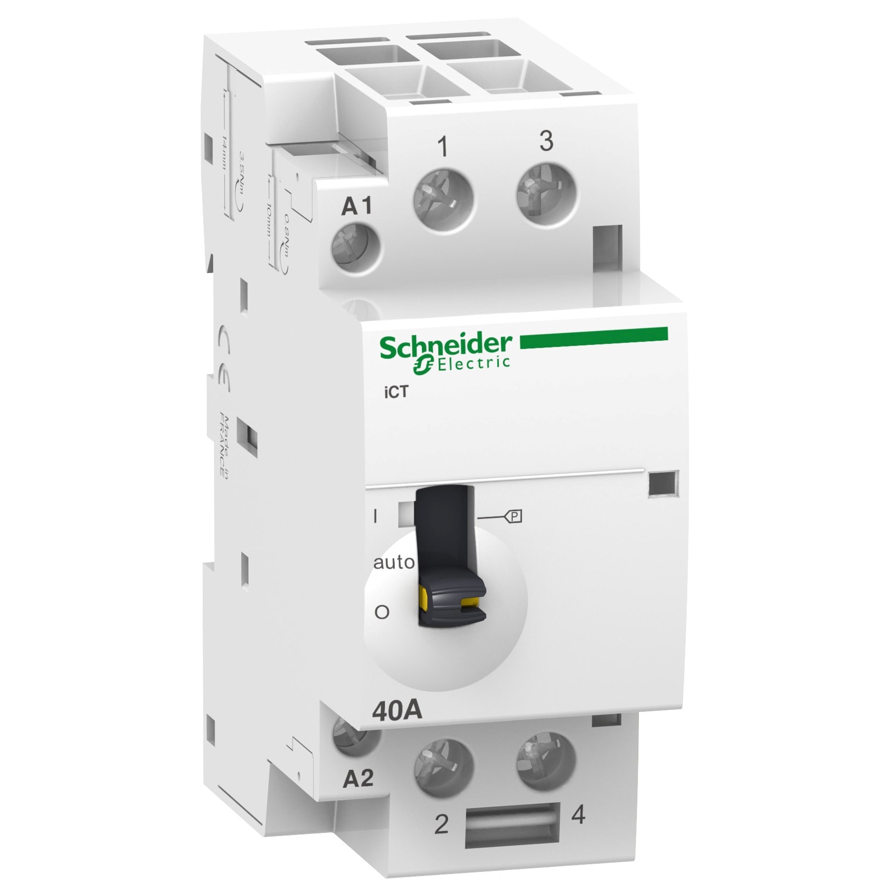 Schneider Electric - Acti9 iCT - Contacteur à commande manuelle - 2P - 40A - 2NO - 24Vca - 50Hz