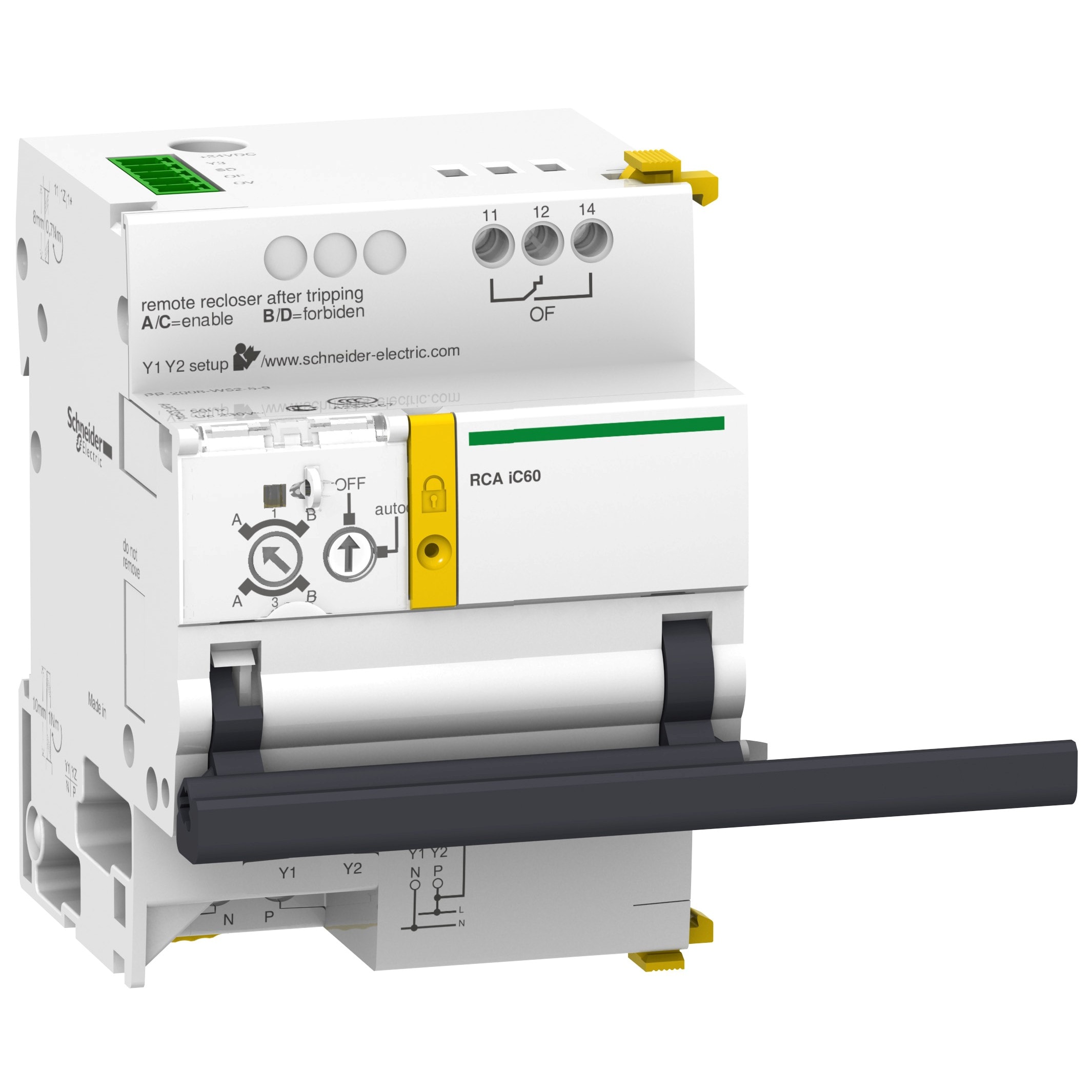 Schneider Electric - Acti9, RCA télécommande pour disj iC60 3P, 4P avec interface Ti24 230VCA 50Hz