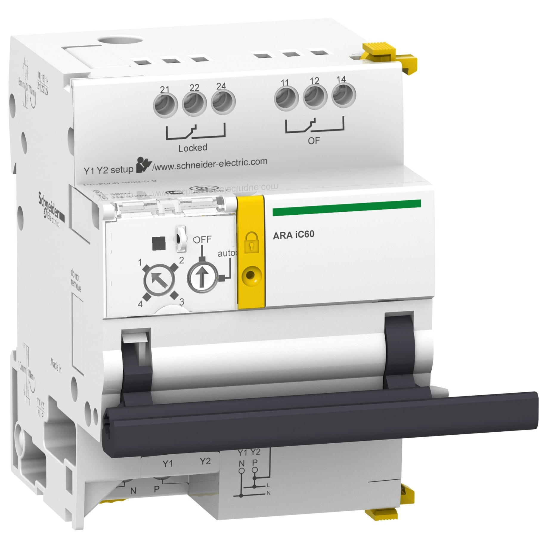 Schneider Electric - Acti9, ARA iC60 automatisme de réarmement pr disjoncteur 1P 1P+N 2P 230VCA 50Hz