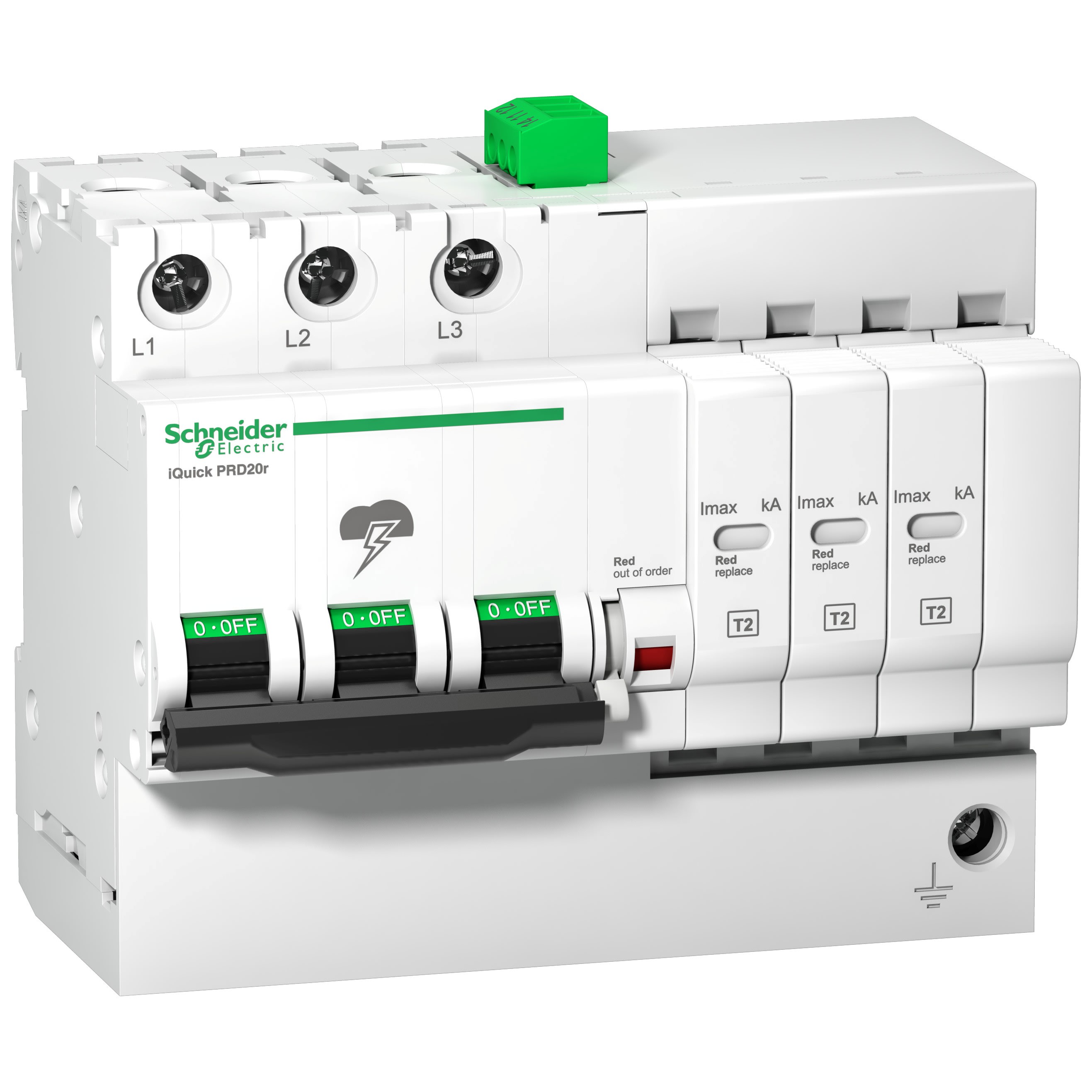 Schneider Electric - Acti9 - Parafoudre iQuick PRD20r - 3P avec report de signalisation
