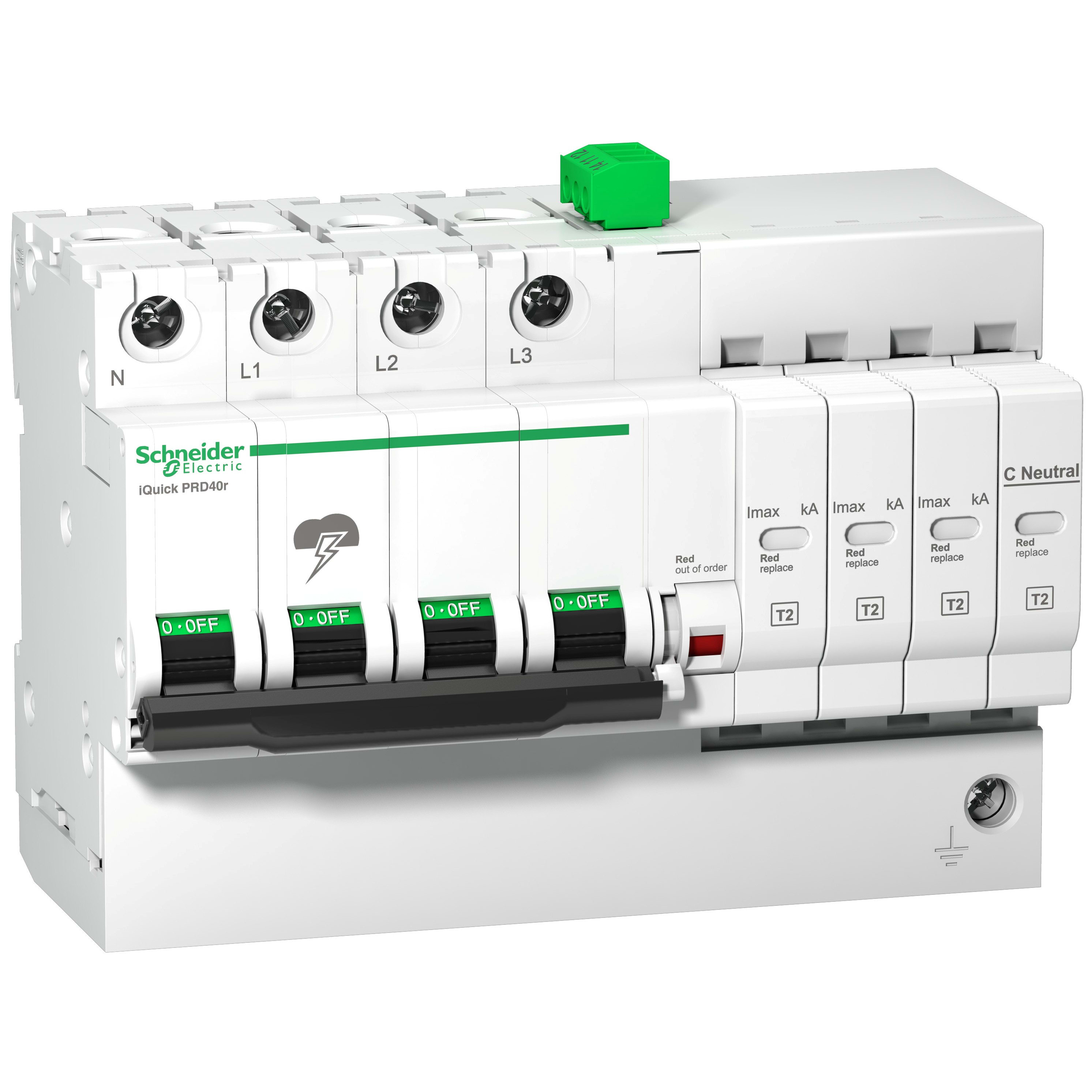 Schneider Electric - Acti9 - Parafoudre iQuick PRD40r - 3P+N avec report de signalisation