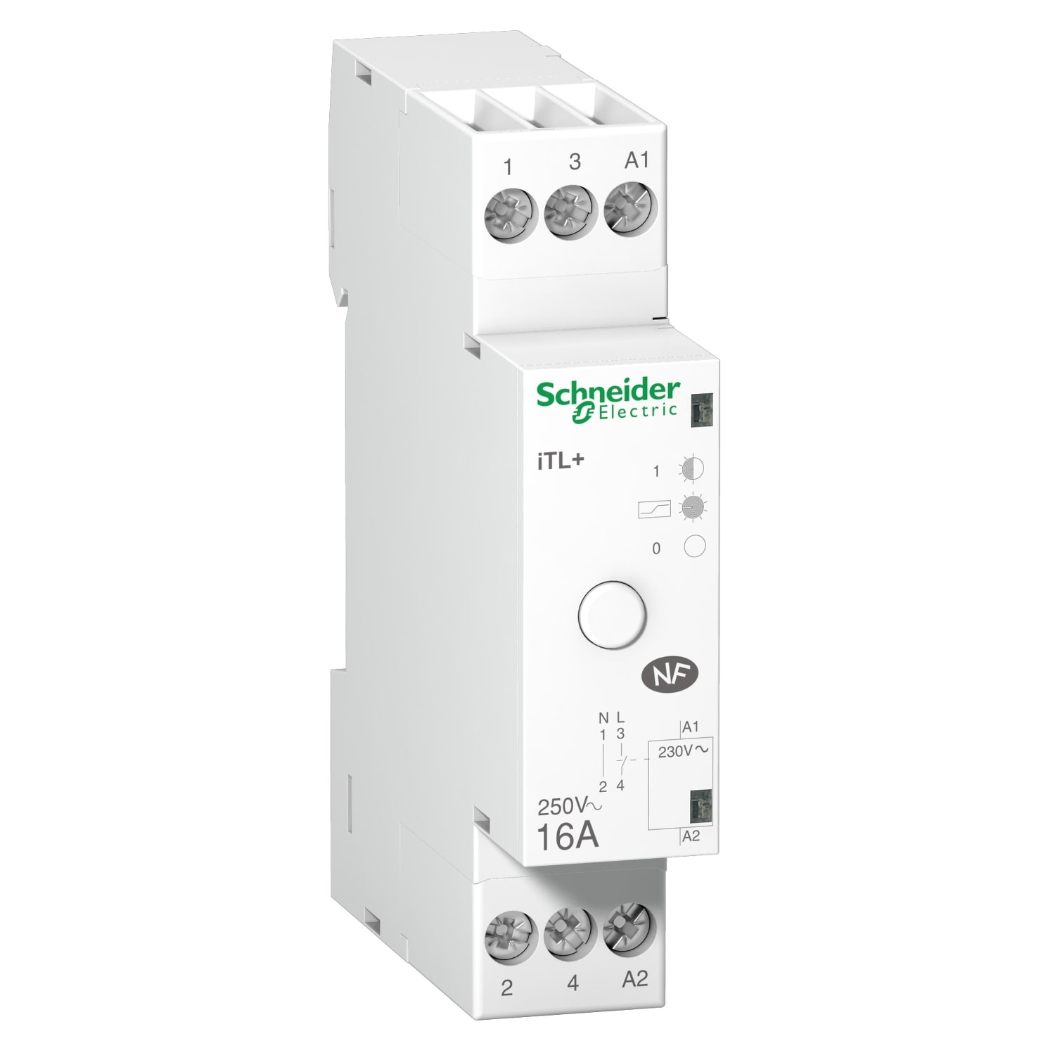 Schneider Electric - Acti9 iTL+ - telerupteur silencieux - 1P 16A 230VCA - livre avec 1 intercalaire