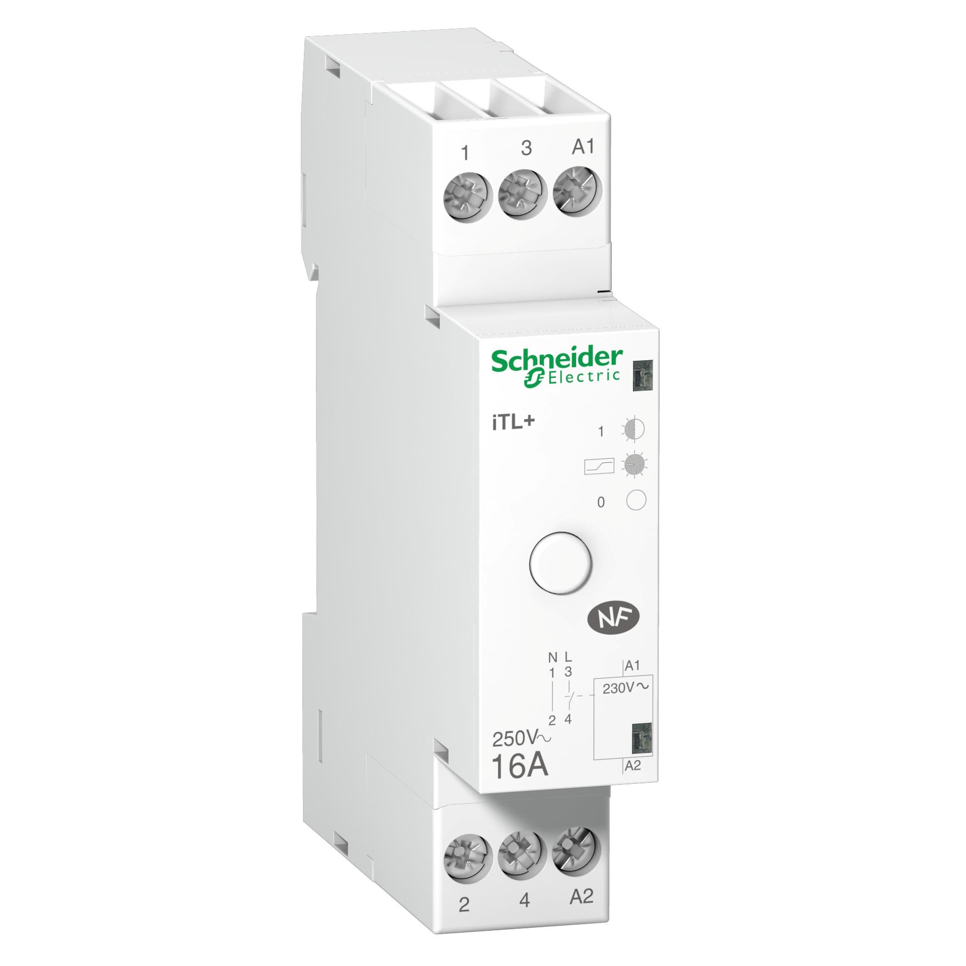 Schneider Electric - Acti9 iTL+ - télérupteur silencieux - 1P 16A 230VCA - livré avec 1 intercalaire