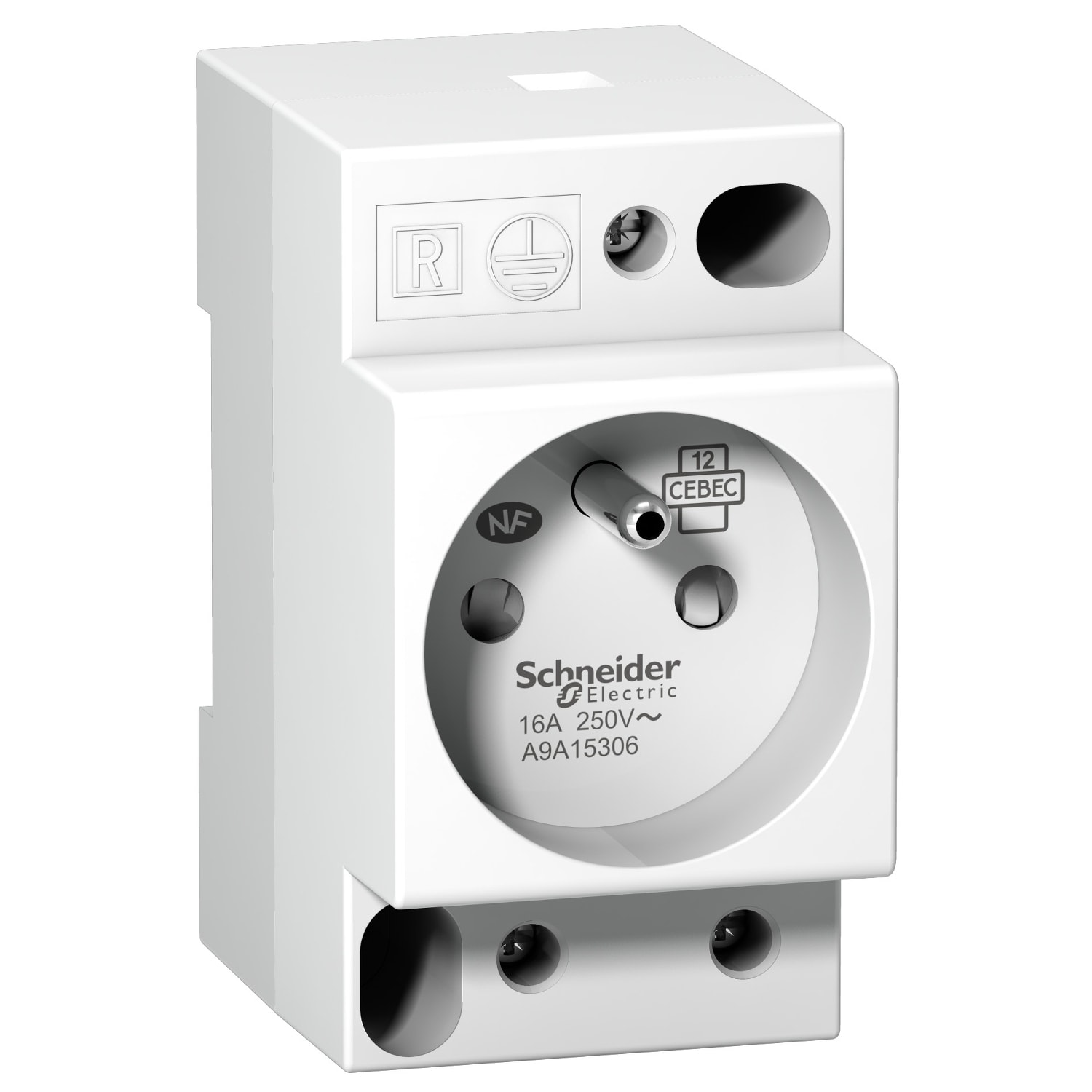 Schneider Electric - Prise de courant modulaire 16A 2P+T standard francais 250V