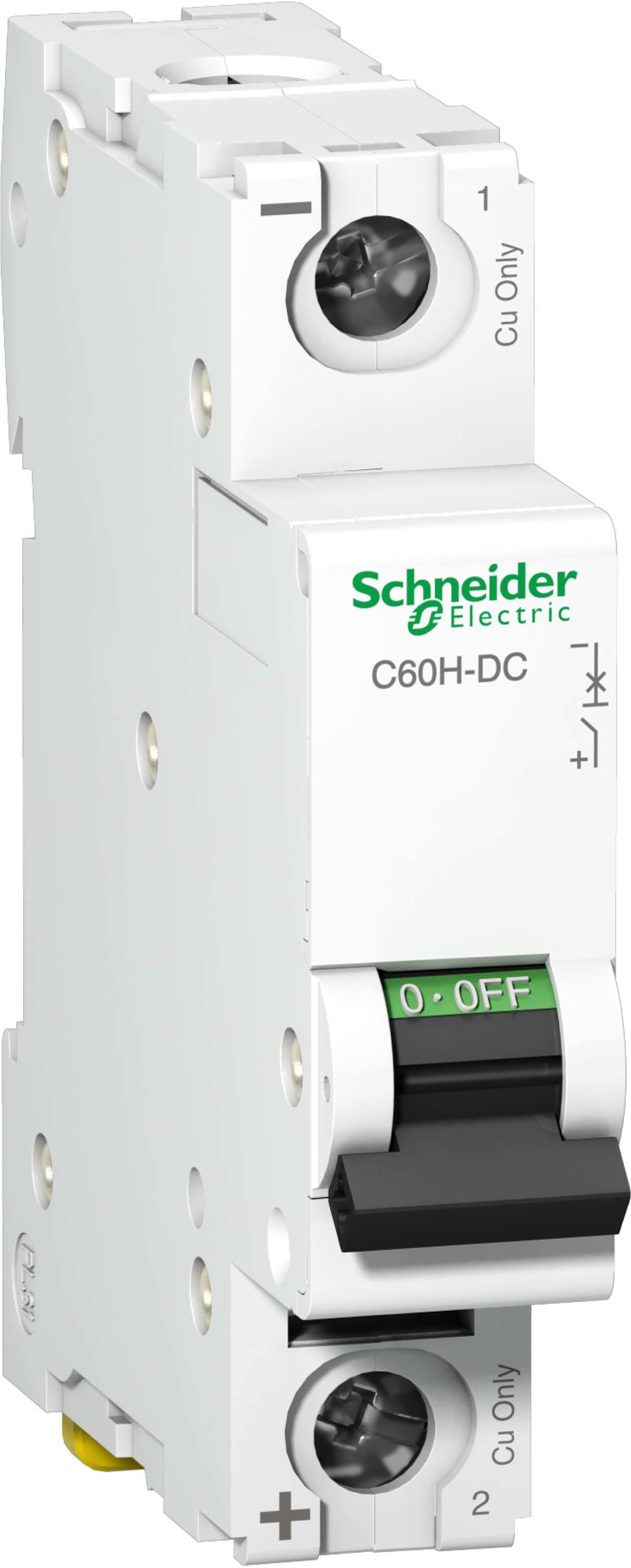 Schneider Electric - Acti9 C60H-DC - Disjoncteur modulaire - 1P - 0,5A - Courbe C