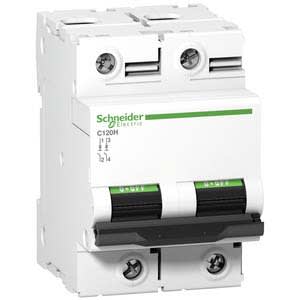 Schneider Electric - Acti9 C120H Disjoncteur Modulaire 2P 63 A, courbe D, 15 kA