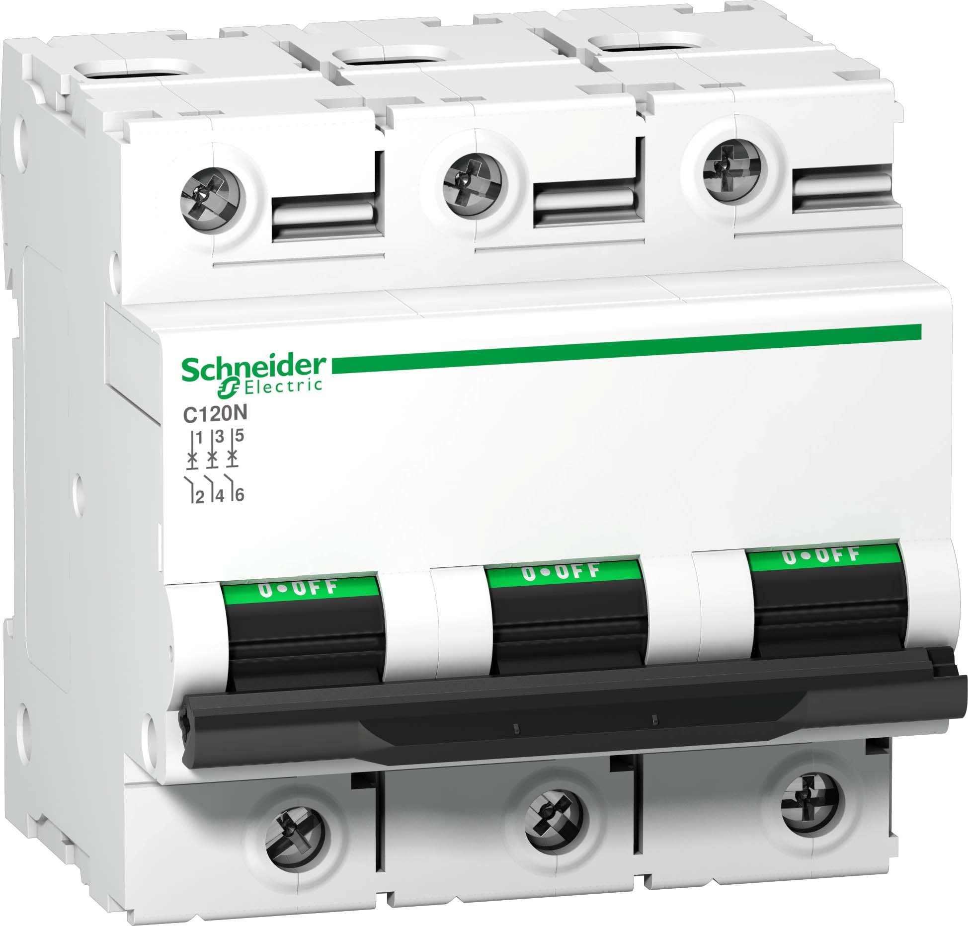 Schneider Electric - Acti9 C120N - Disjoncteur Modulaire 3P 100 A, courbe C, 10 kA