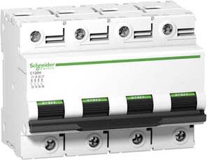 Schneider Electric - Acti9 C120H Disjoncteur Modulaire 4P 63 A, courbe C, 15 kA