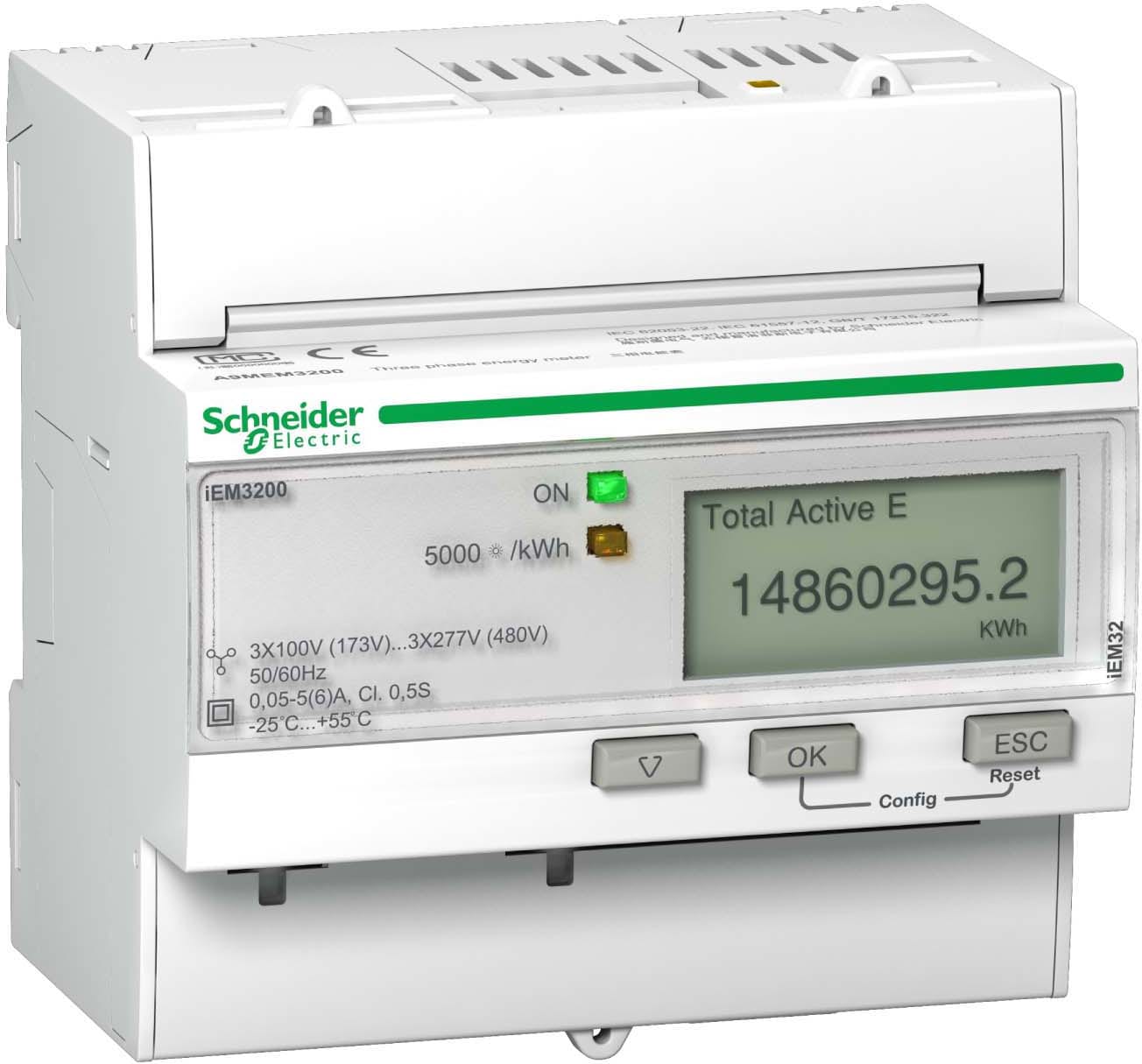 Schneider Electric - Acti9 iEM - compteur d'énergie classe 0,5s - tri - TI