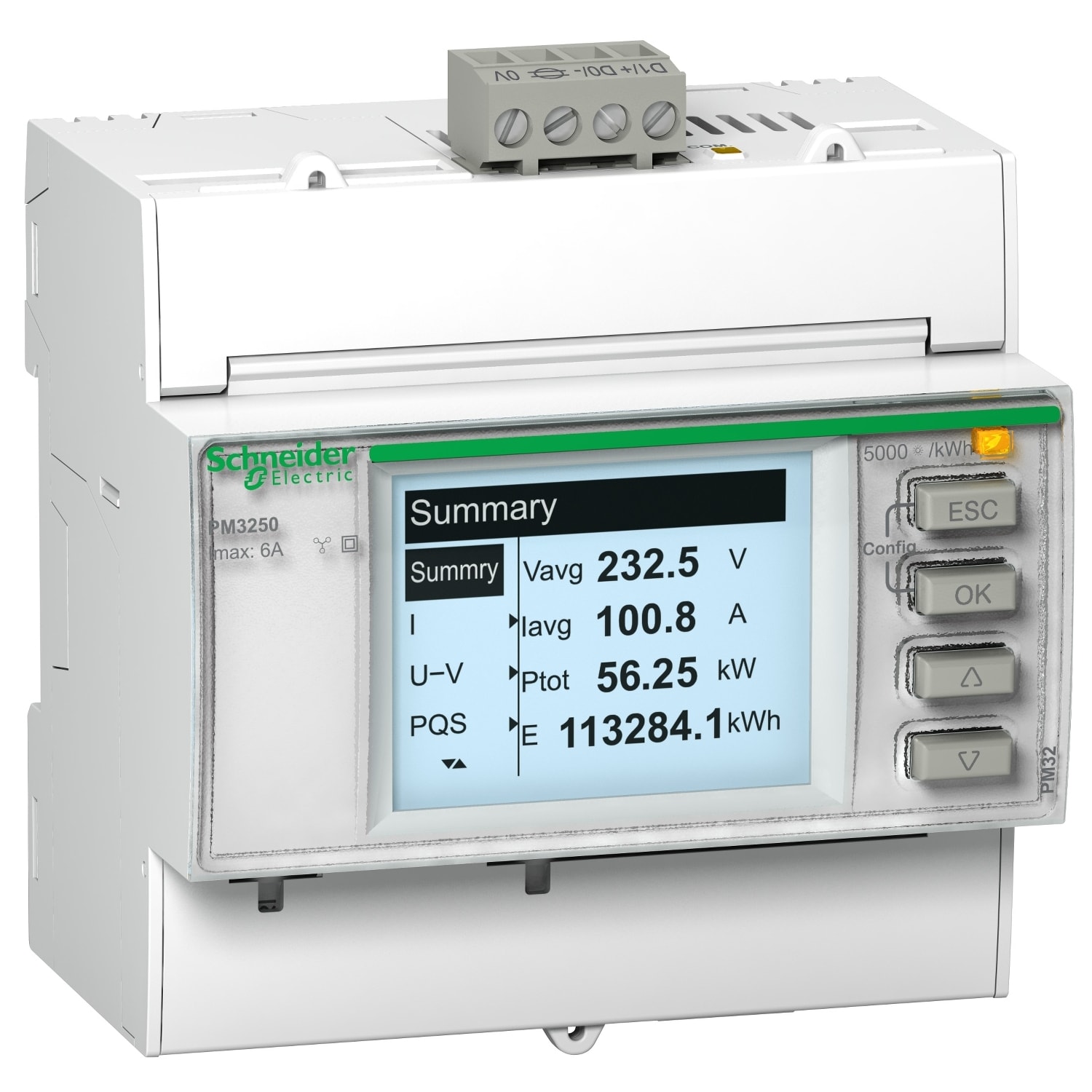 Schneider Electric - PowerLogic - centrale de mesure - PM3255 - modulaire - mémoire - Modbus