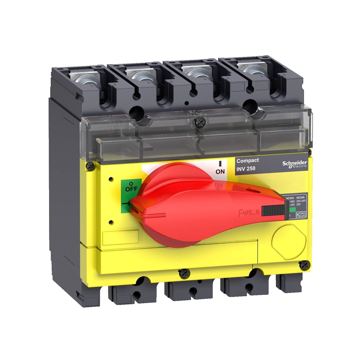 Schneider Electric - interrupteur sectionneur à coupure visible - poignée rouge - INV250 4P 250A