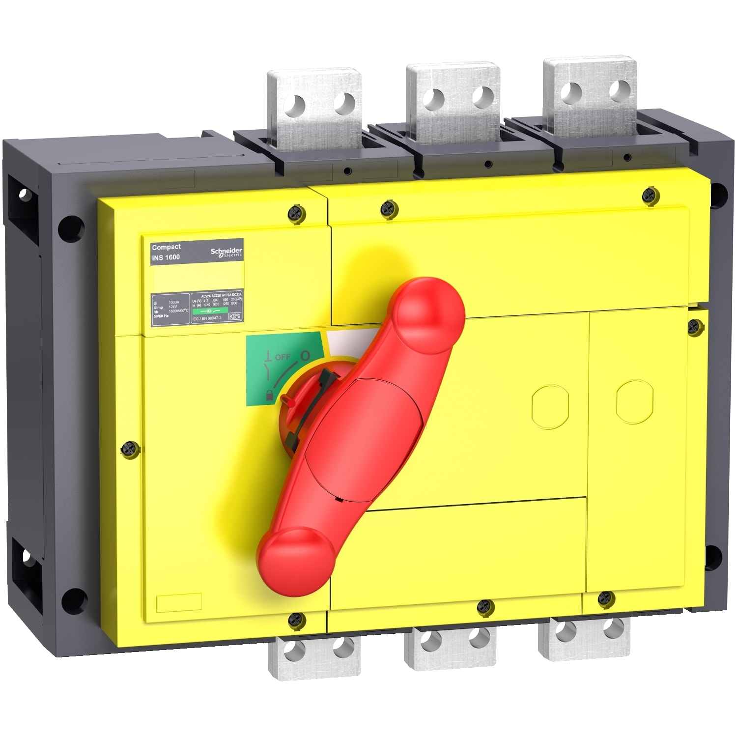 Schneider Electric - ComPact INS - InterPact - interrupteur sectionneur INS800 - 800A - 3P - jaune