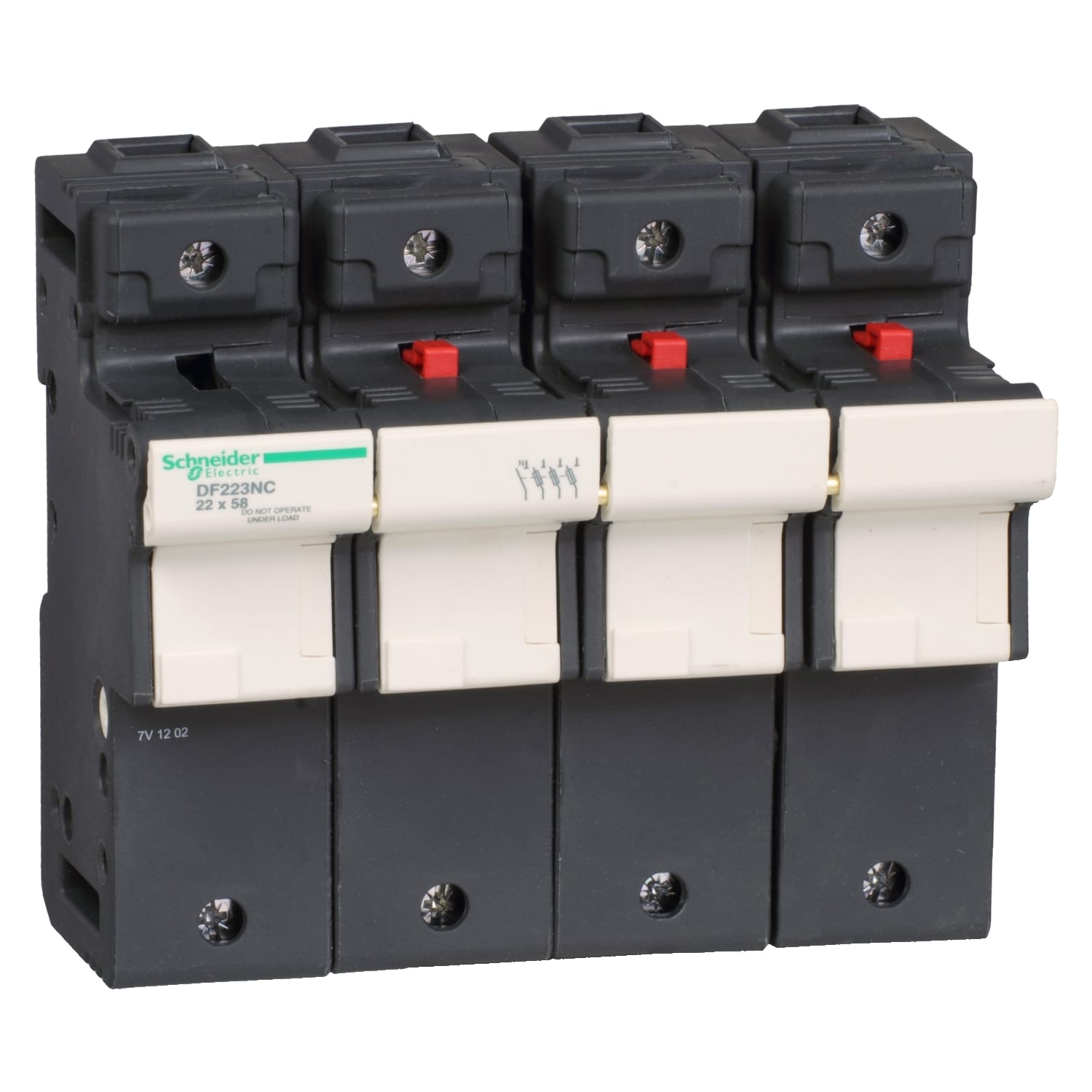 Schneider Electric - TeSys - porte-fusible - 3P/N - 125A - pour fusible 22x58mm