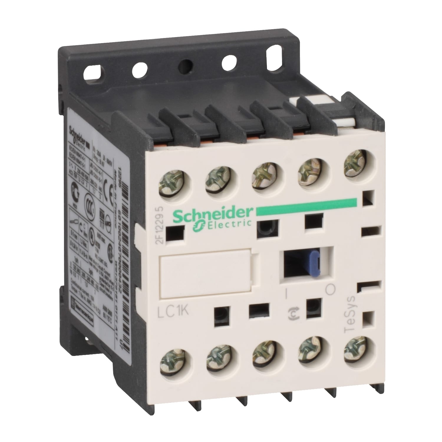 Schneider Electric - TeSys LC1K - contacteur - 4P (2F+2O) - AC-1 440V - 20A - bobine 24Vca