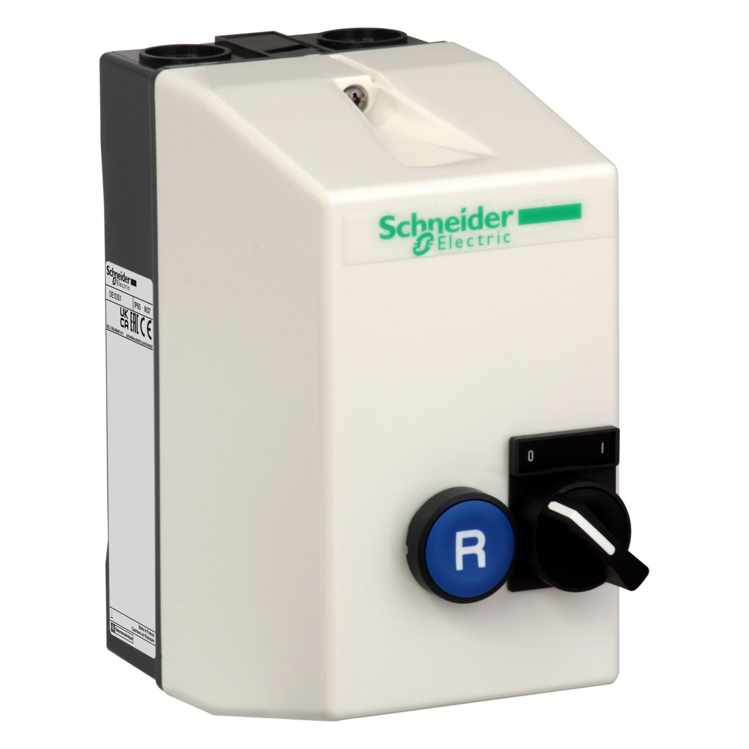 Schneider Electric - TeSys - coffret vide - pour LE1D18 D35 - avec bouton-poussoir bleu & commutateur