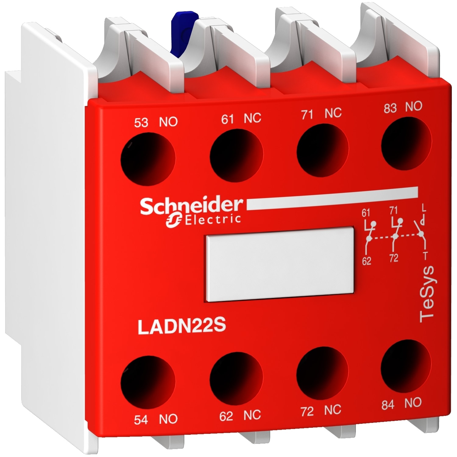 Schneider Electric - TeSys D - bloc contacts auxiliaires frontaux de securite - 2O+2F - rouge